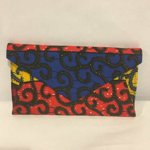 V-Shaped Ankara Clutch Purse