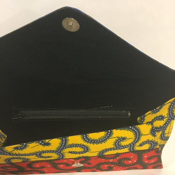 V-Shaped Ankara Clutch Purse