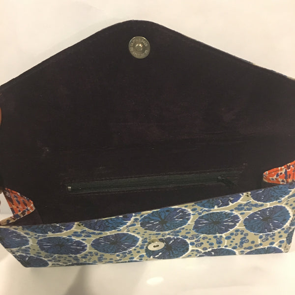 V-Shaped Ankara Clutch Purse